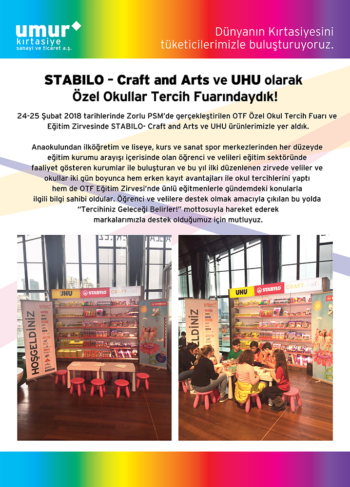 STABILO – Craft and Arts ve UHU olarak Özel Okullar Tercih Fuarındaydık!